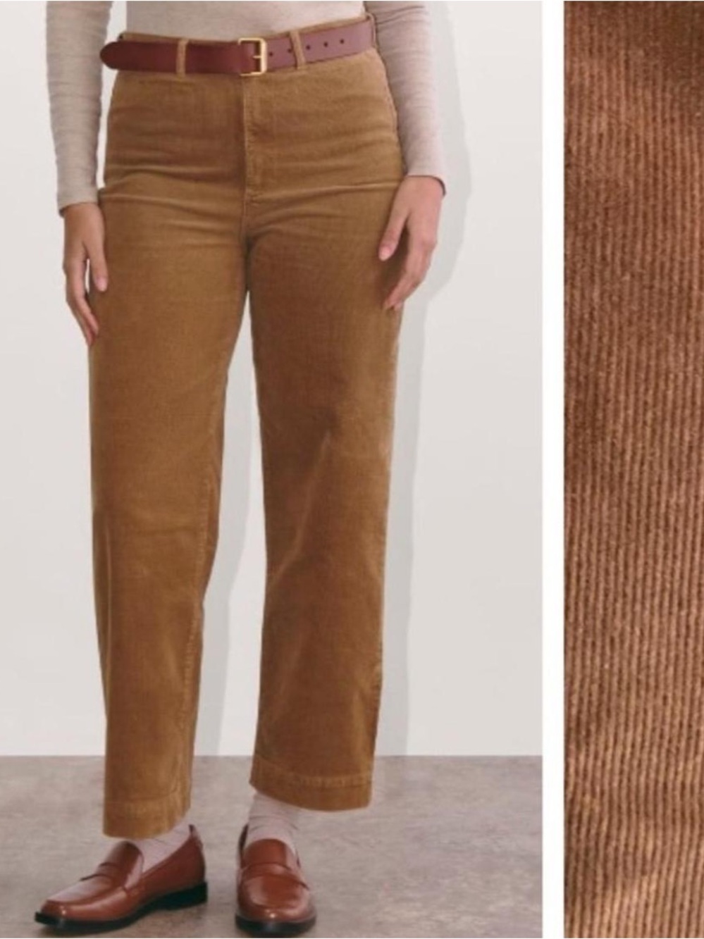 Everlane Corduroy Pants in Camel Brown Size: 6